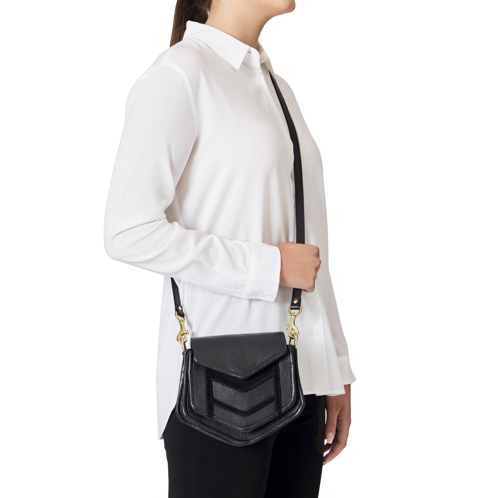 Chevron Black Crossbody Bag