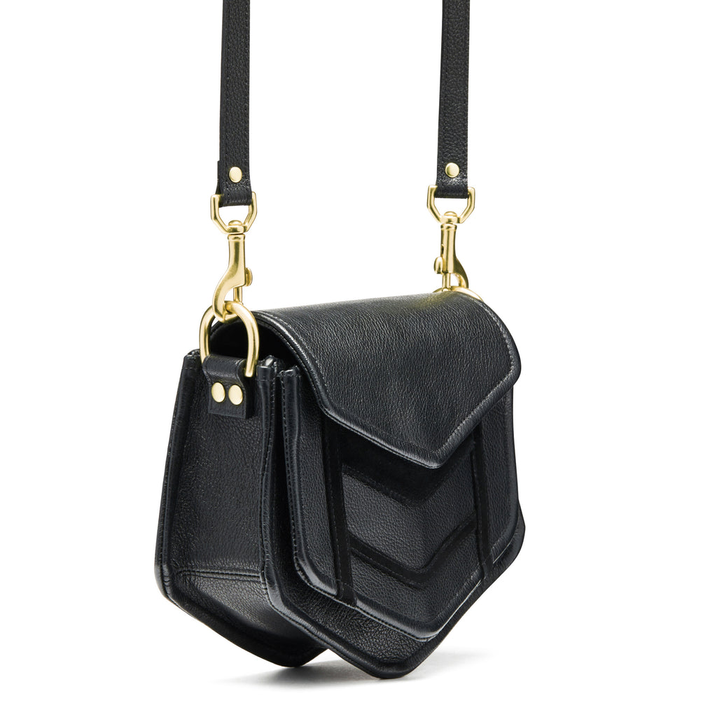 Chevron Black Crossbody Bag