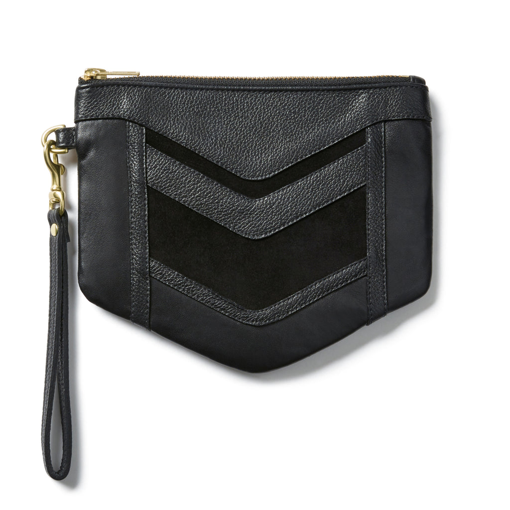 Chevron Black Phone Wallet