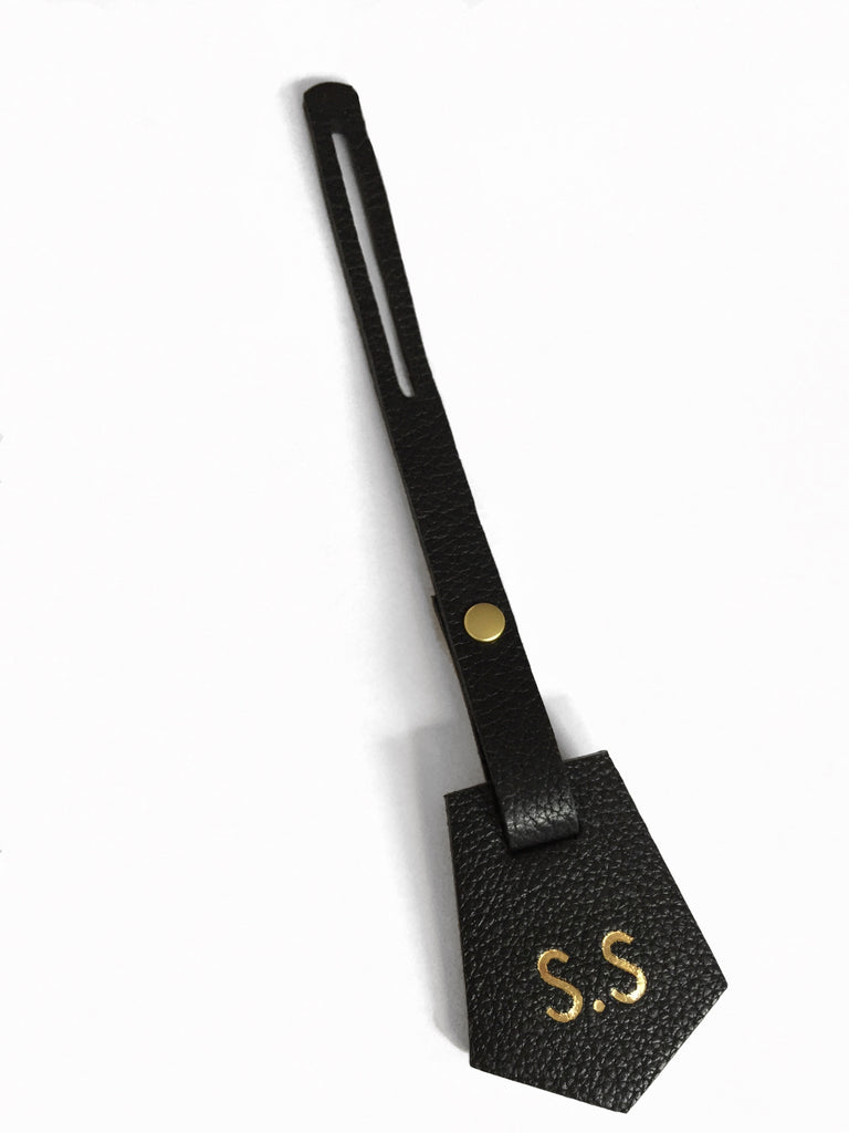 Black Personalised Embossed Bag Tag