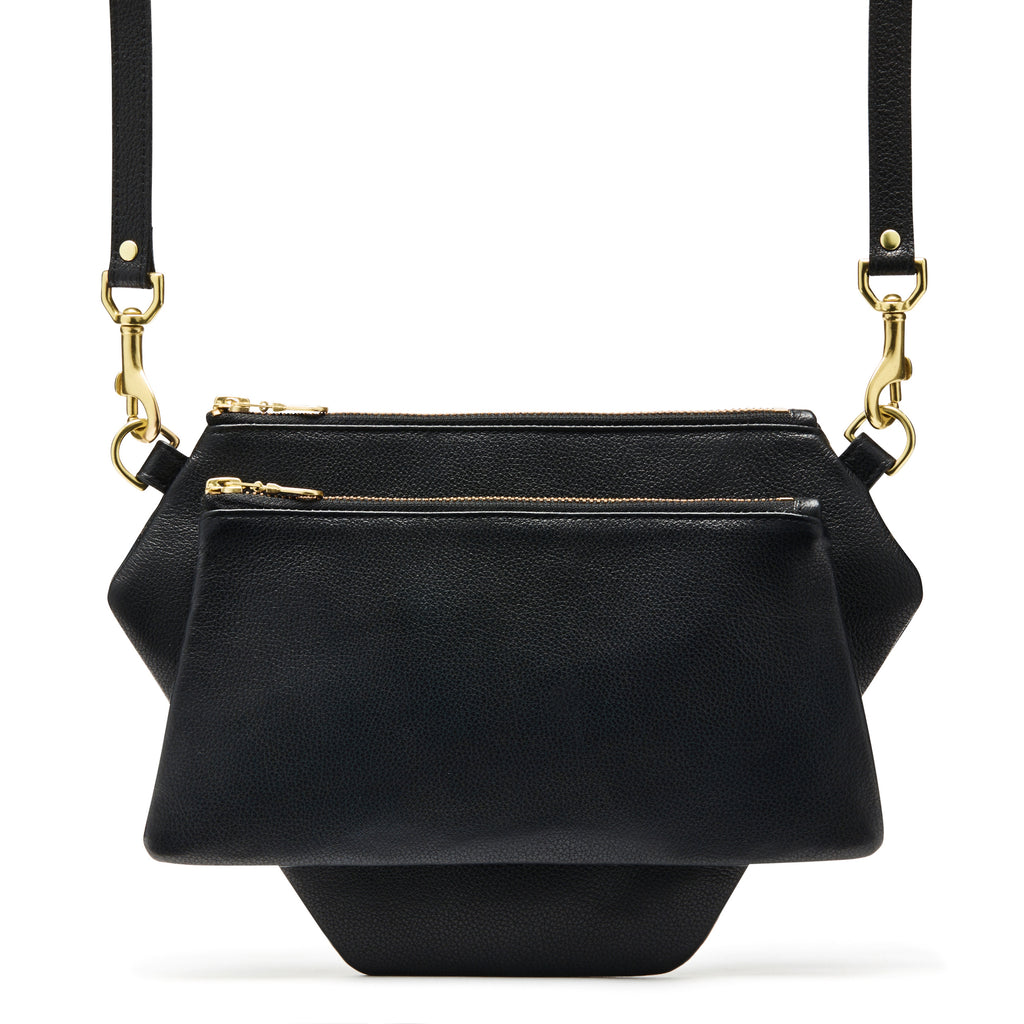 Polygonic Black Cross-body / Clutch / Belt-Bag