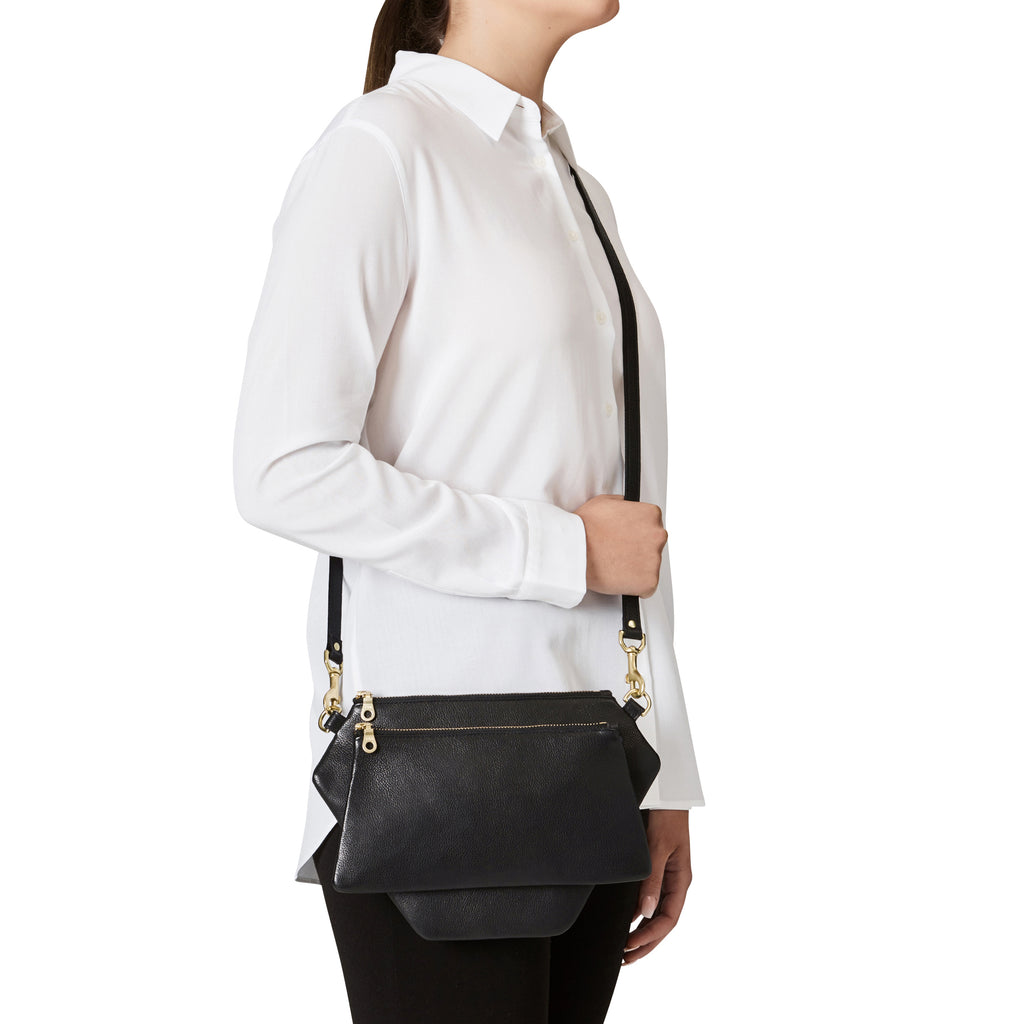 Polygonic Black Cross-body / Clutch / Belt-Bag