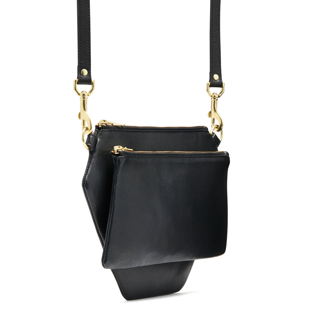 Polygonic Black Cross-body / Clutch / Belt-Bag