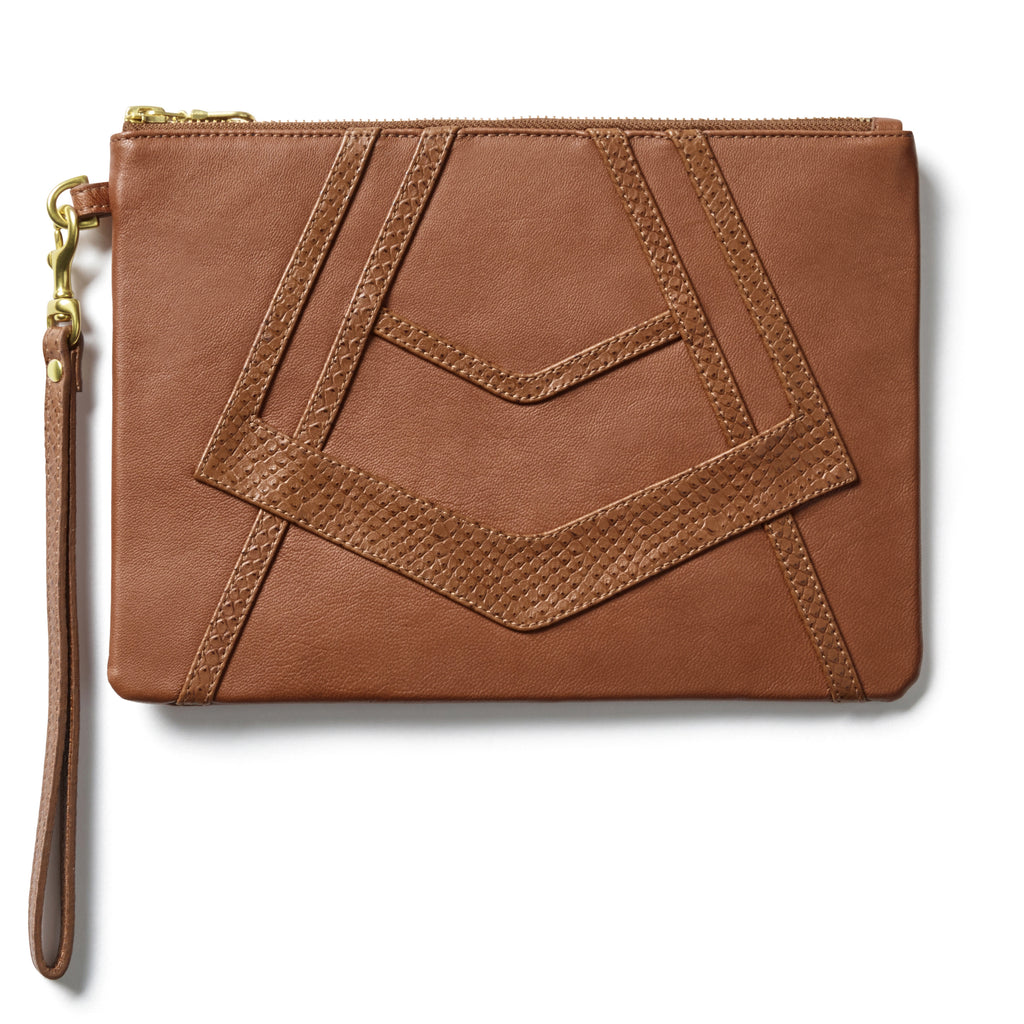 Symmetrize Burnt Sienna Clutch