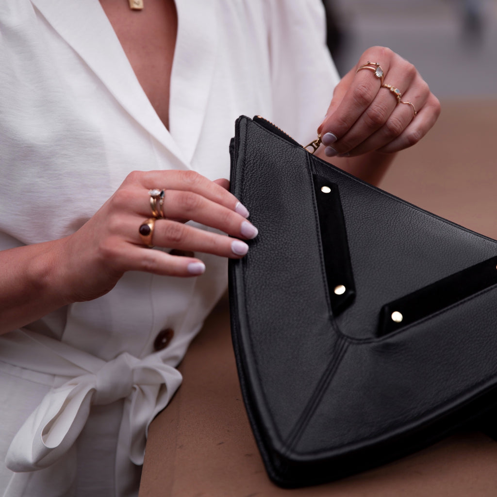 Triangulum Black Cross-Body / Clutch