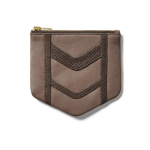 Chevron Raw Umber Small Pouch